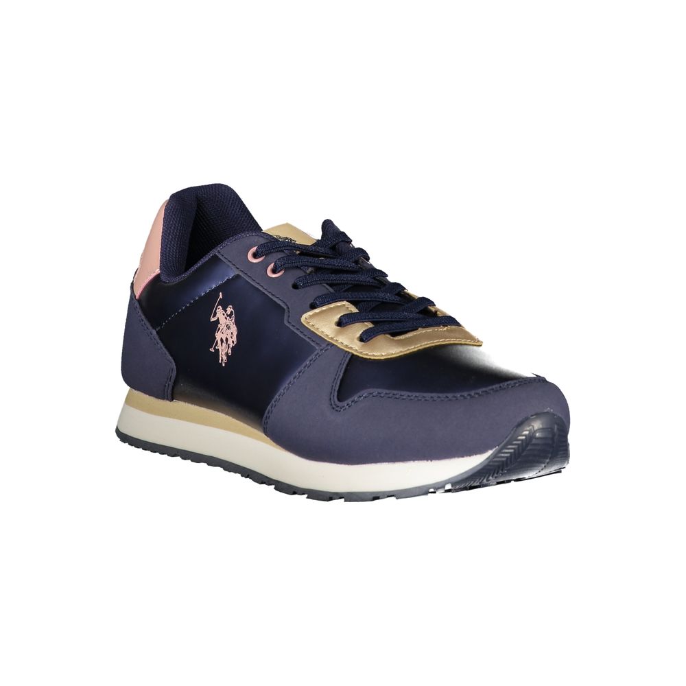 Blue Polyurethane Women Sneaker - ventzia