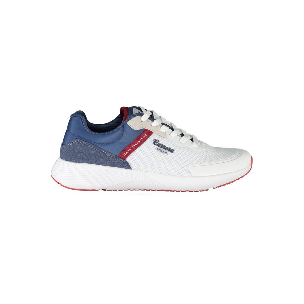 Sleek White Sports Sneakers with Contrast Accents - ventzia