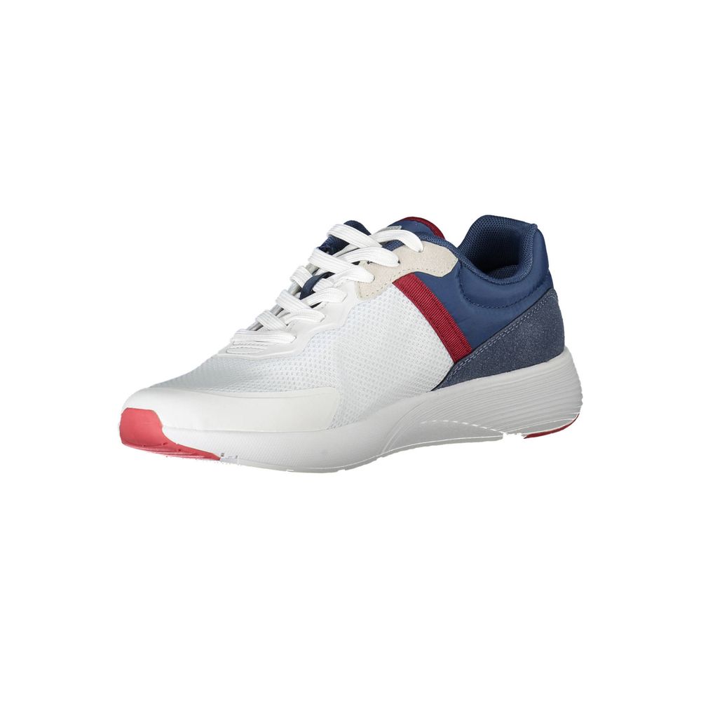 Sleek White Sports Sneakers with Contrast Accents - ventzia