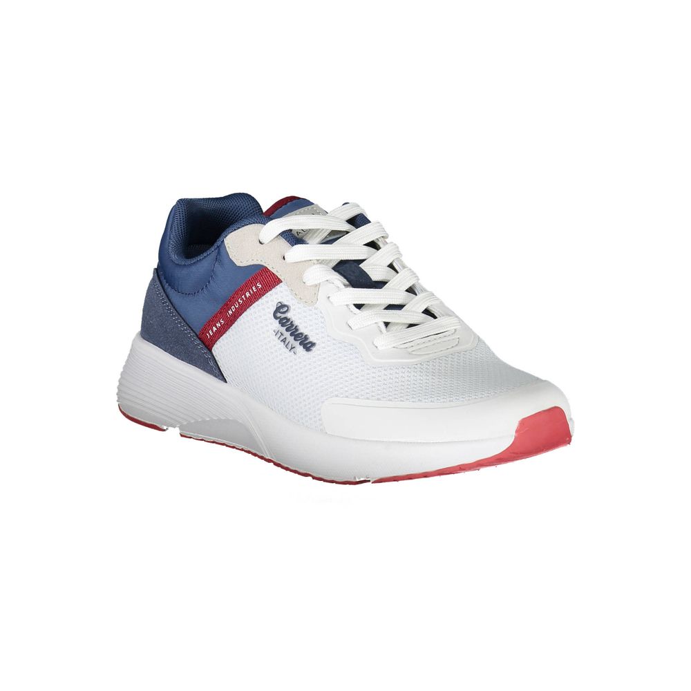 Sleek White Sports Sneakers with Contrast Accents - ventzia
