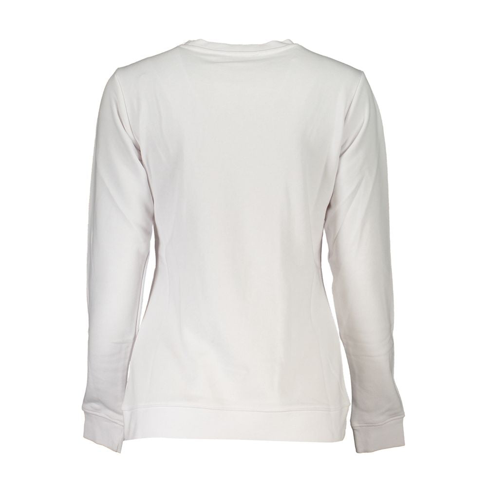 White Cotton Women Sweatshirt - ventzia
