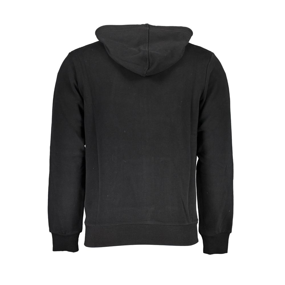 Black Cotton Men Sweater with Hood - ventzia