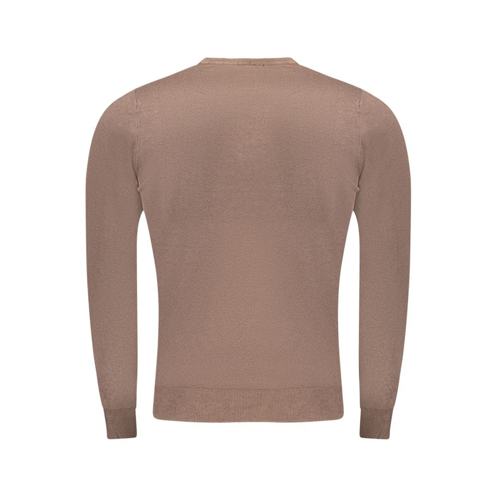 Marrone Viscose Men's Sweater - ventzia