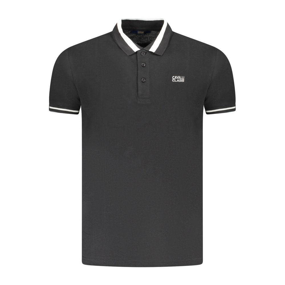 Black Cotton Men Polo - ventzia