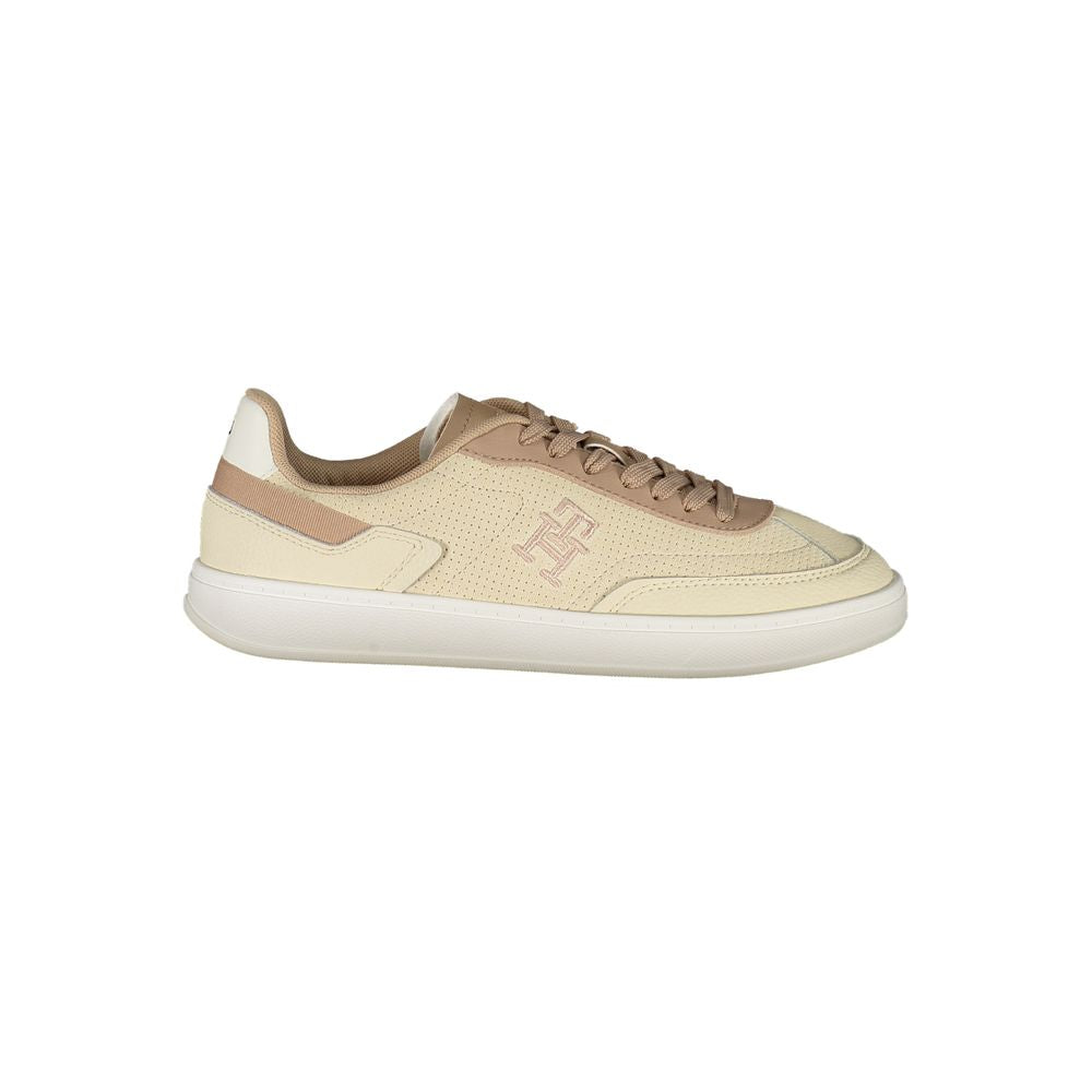 Beige Polyurethane Women Sneaker - ventzia