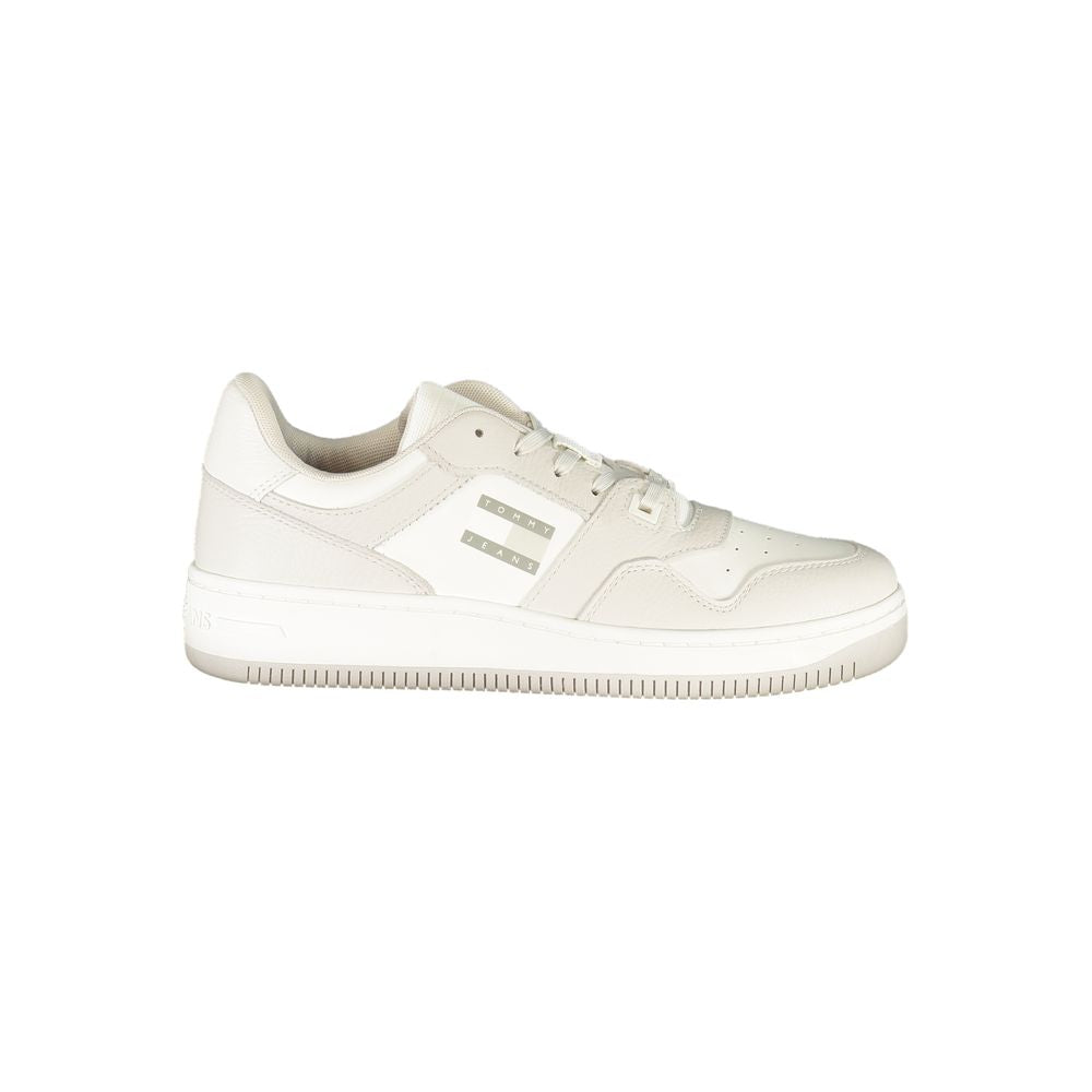 White Polyurethane Men Sneaker - ventzia