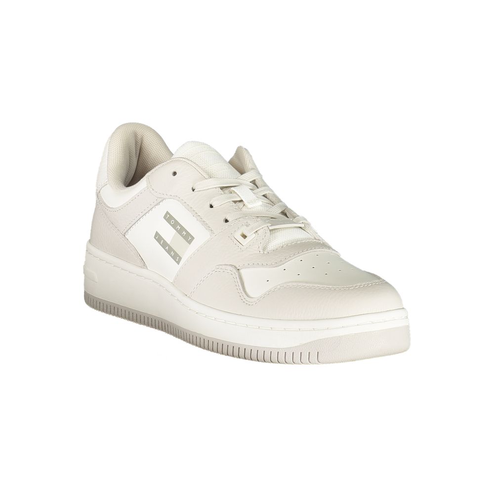 White Polyurethane Men Sneaker - ventzia