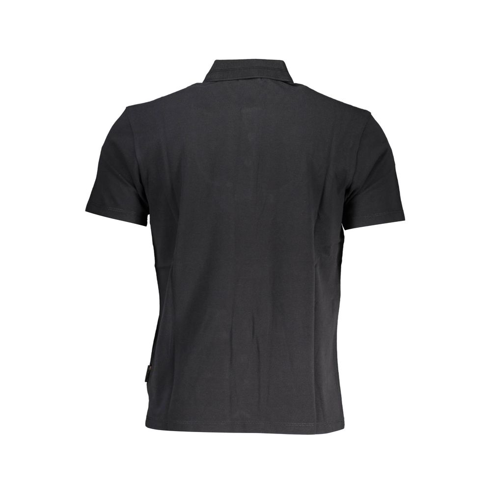 Black Cotton Men Polo Shirt - ventzia
