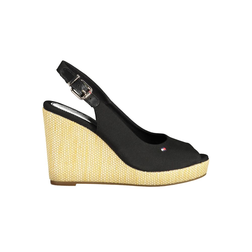 Black Polyester Women Sandal - ventzia