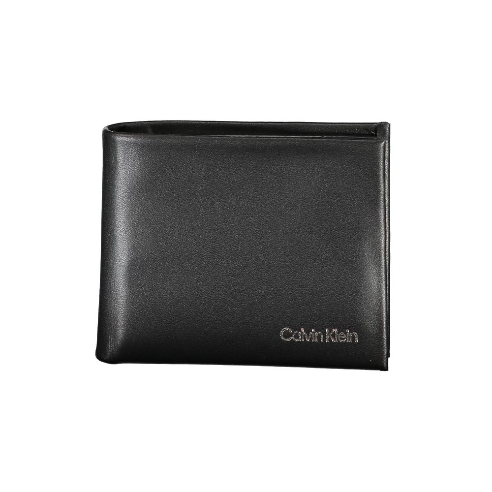 Black Polyurethane Men Wallet - ventzia