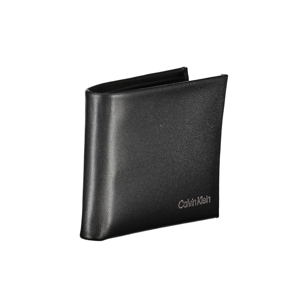 Black Polyurethane Men Wallet - ventzia