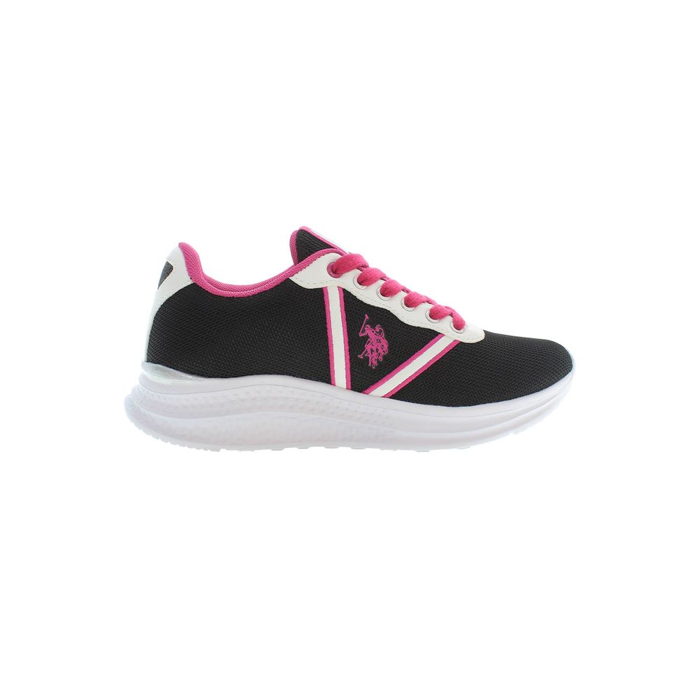 Black Polyester Women Sneaker - ventzia