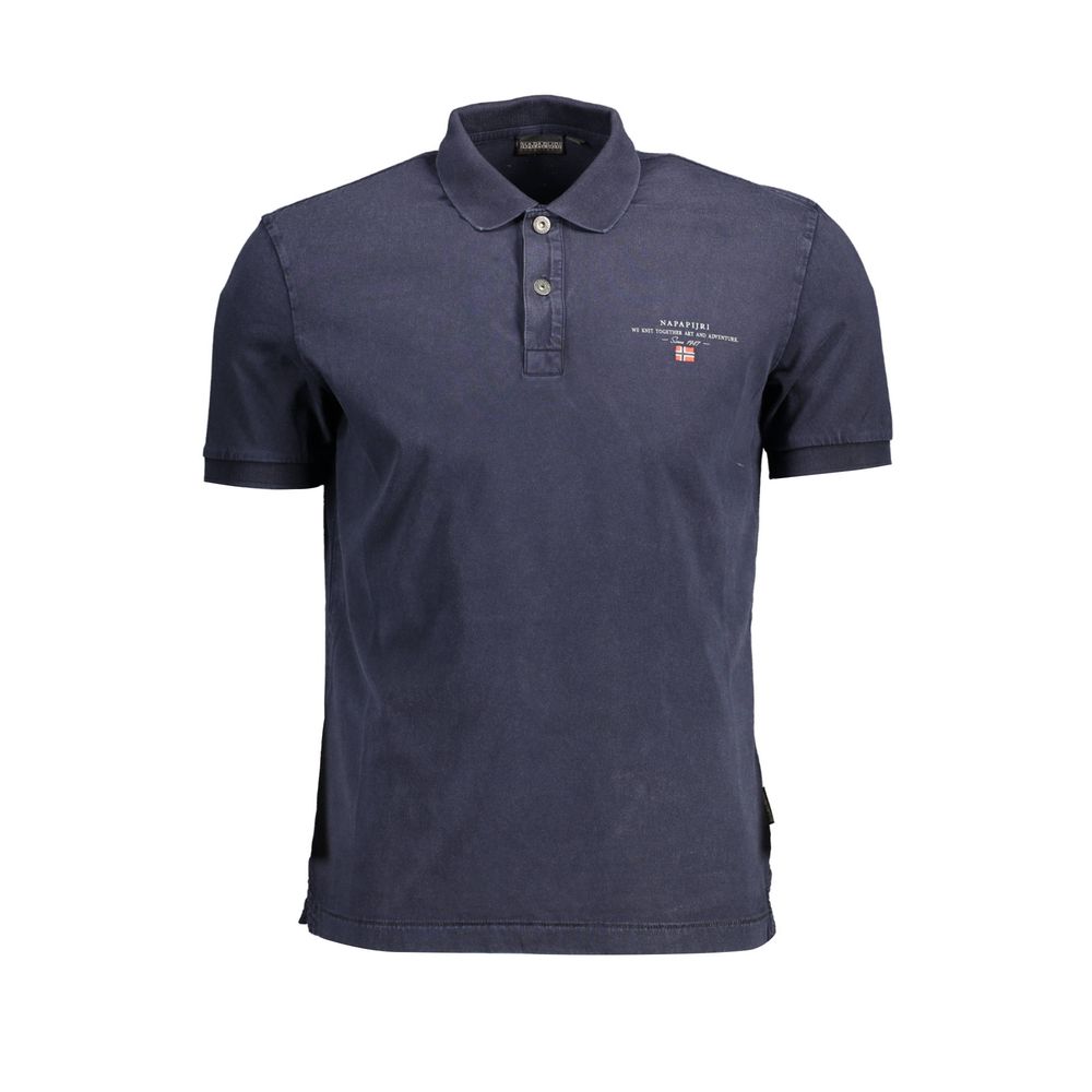 Blue Cotton Polo Shirt