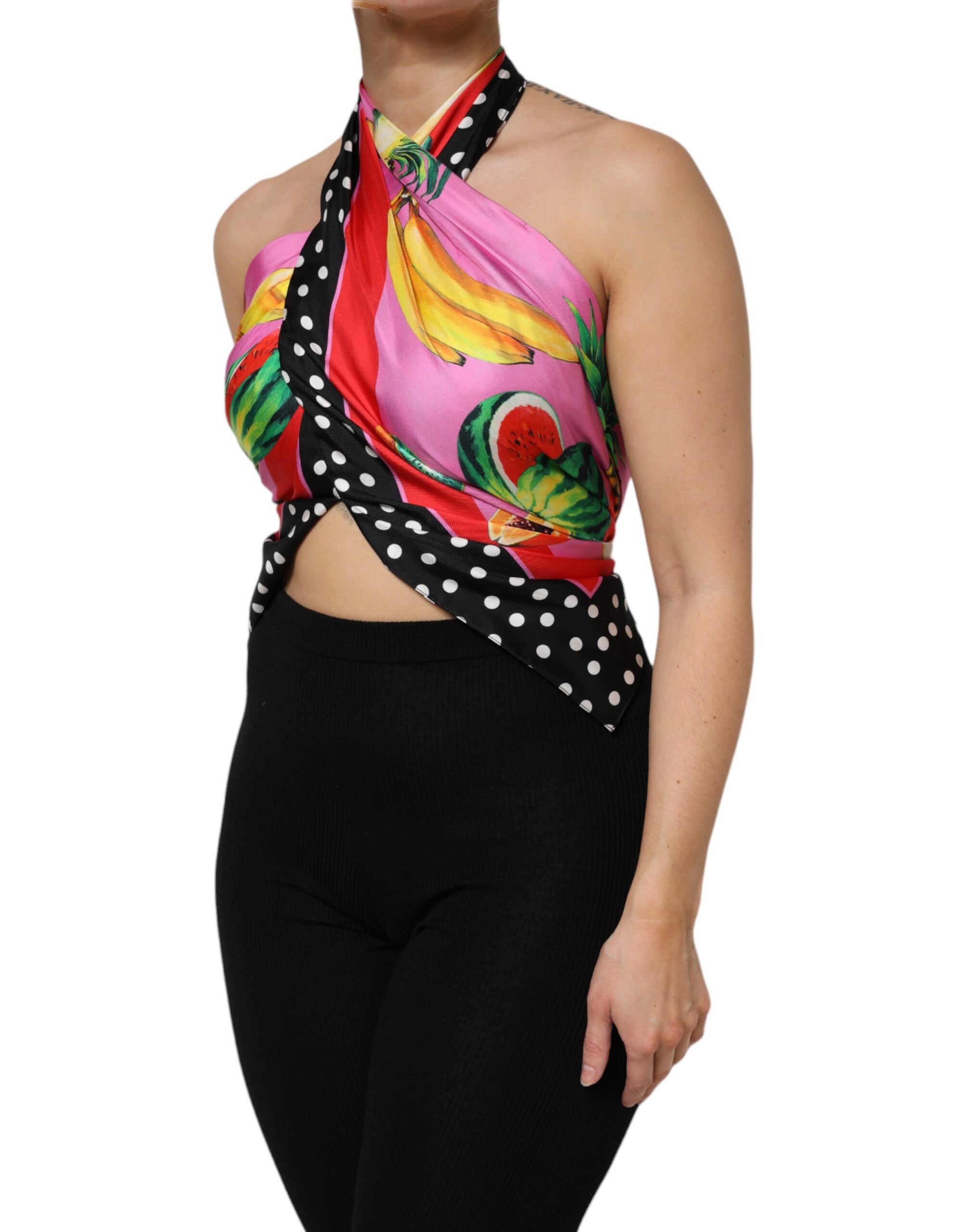 Multicolor Halter Party Evening Cropped Top - ventzia