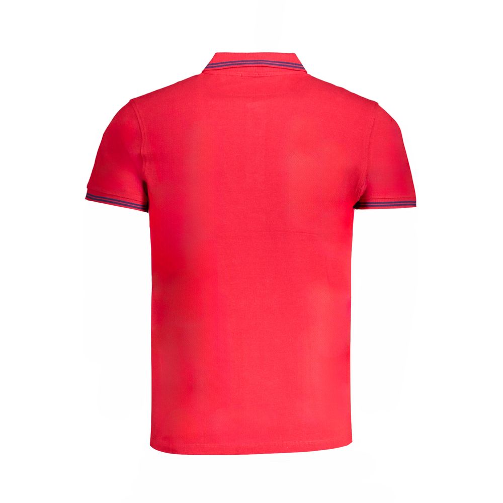 Red Cotton Men Polo Shirt - ventzia