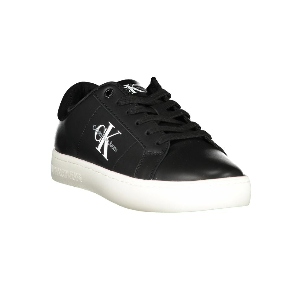 Black Polyurethane Men's Sneaker - ventzia