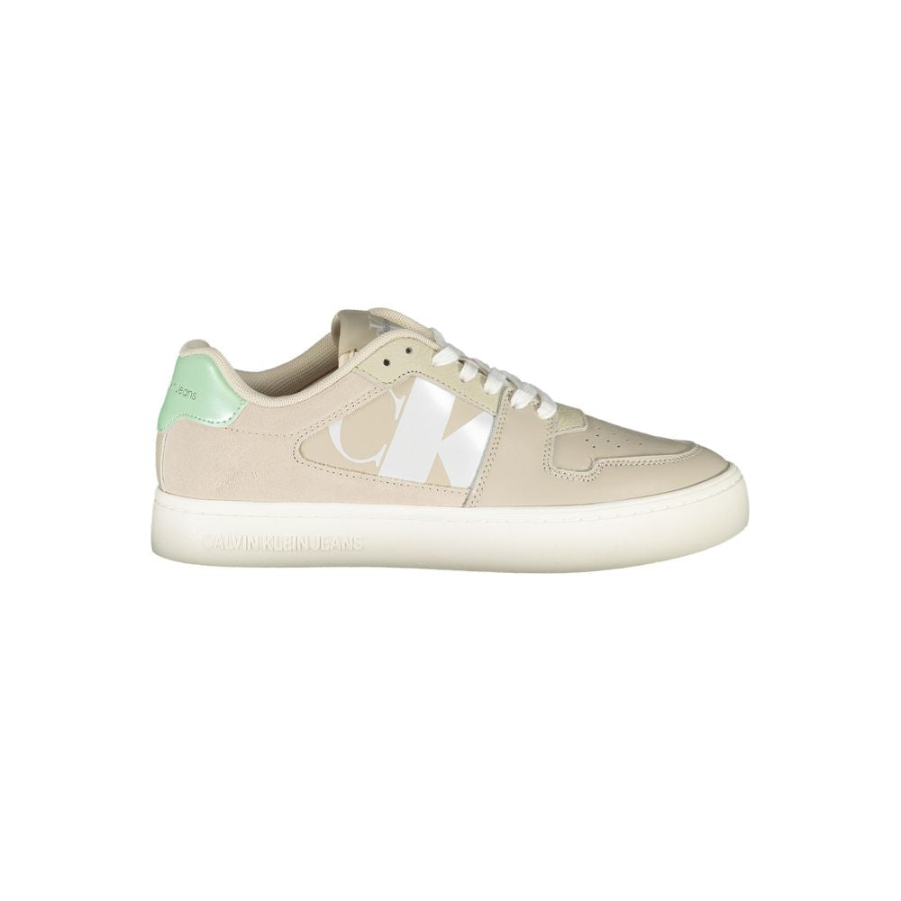 Beige Polyurethane Women Sneaker - ventzia