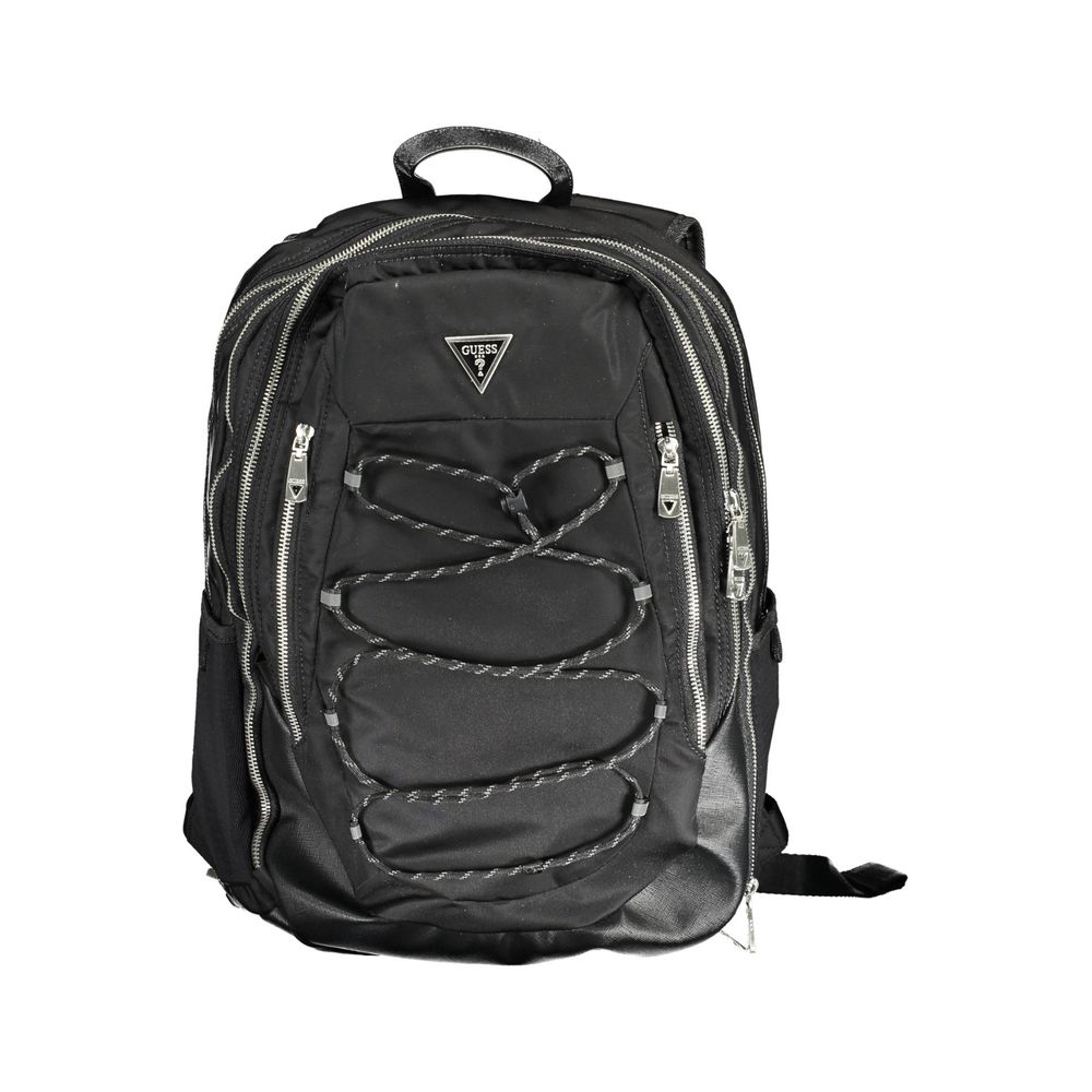 Black Polyamide Men Backpack - ventzia