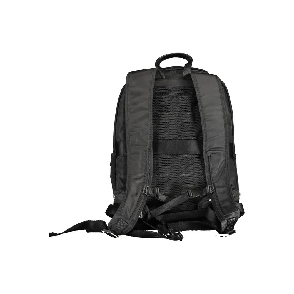 Black Polyamide Men Backpack - ventzia