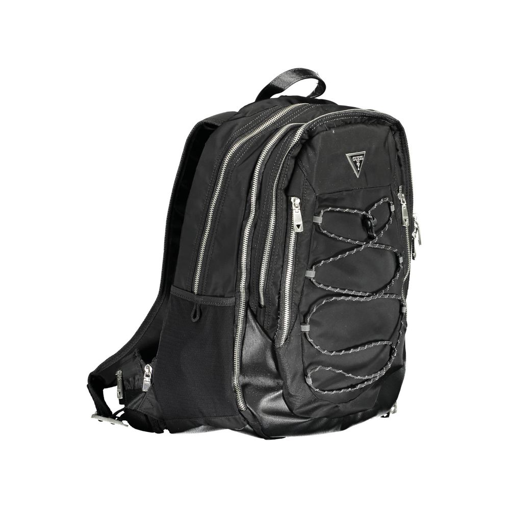 Black Polyamide Men Backpack - ventzia