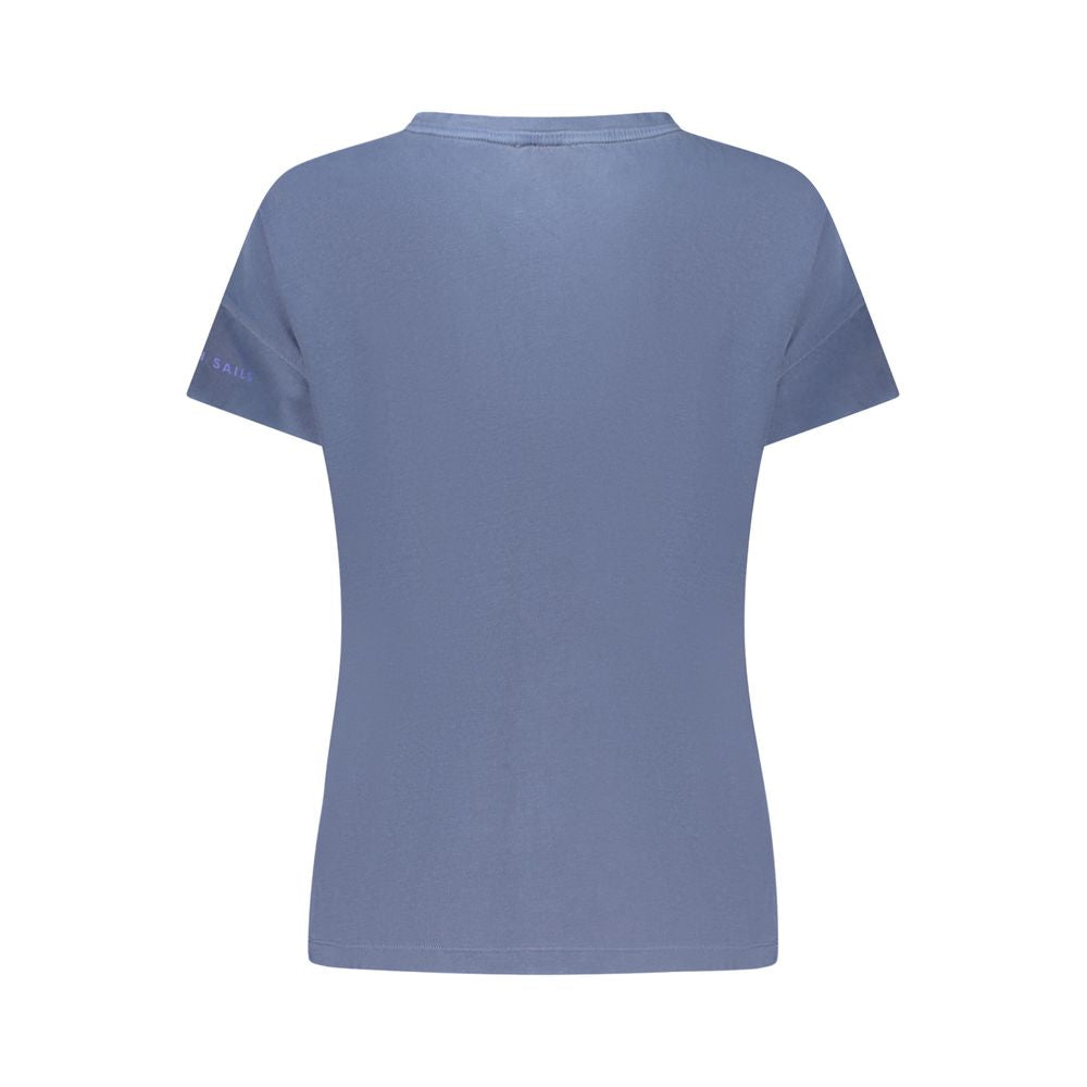 Blue Cotton Women T-Shirt - ventzia
