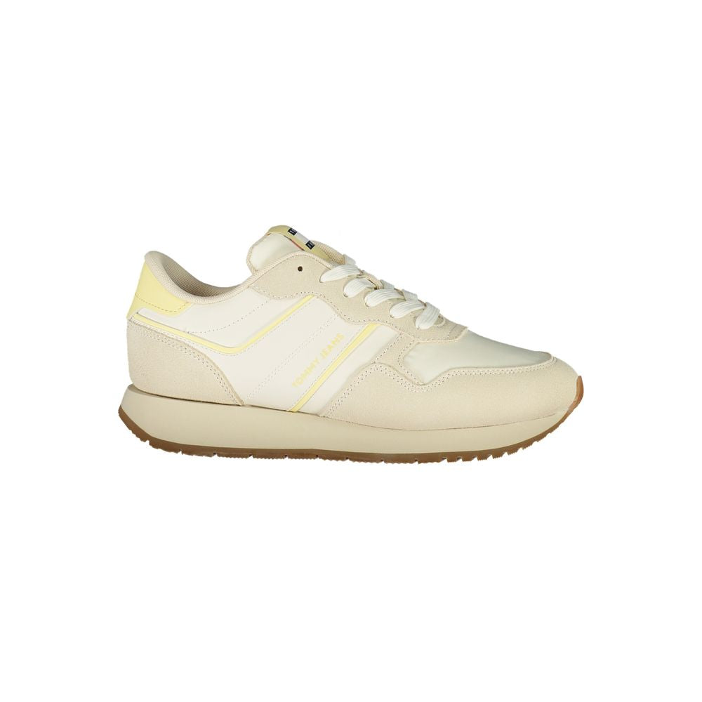 Beige Polyurethane Women Sneaker - ventzia