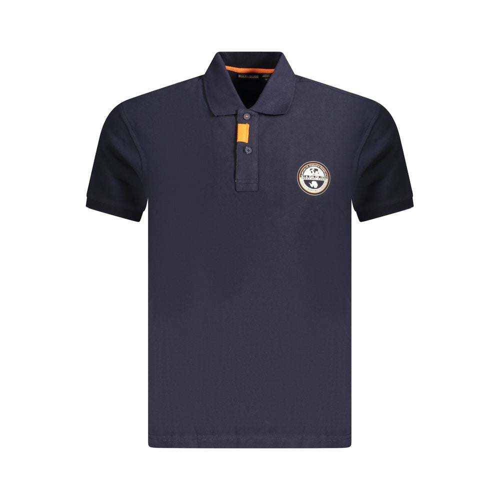 Blue Cotton Polo Shirt