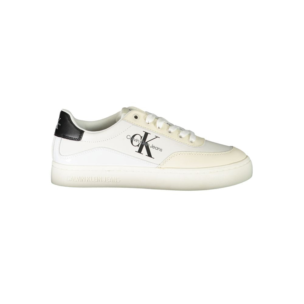 White Polyurethane Women Sneaker - ventzia