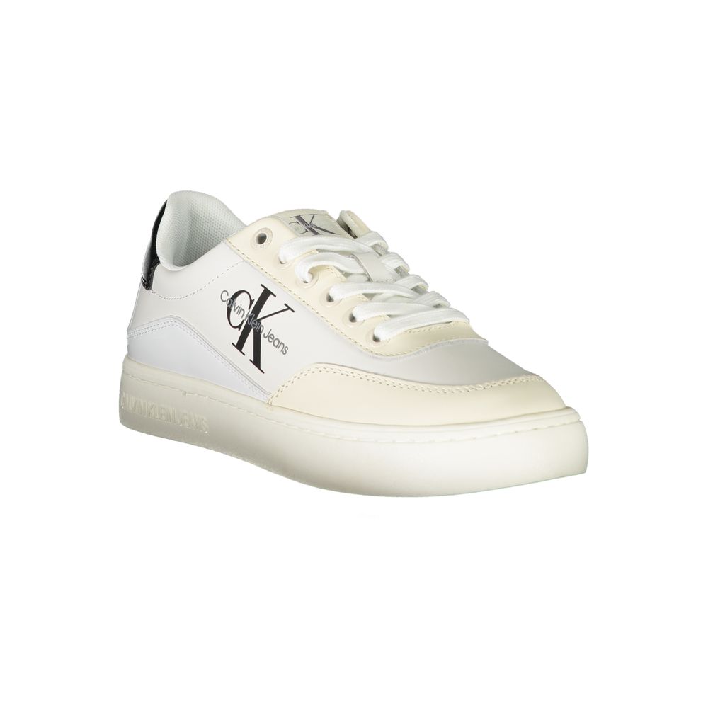 White Polyurethane Women Sneaker - ventzia