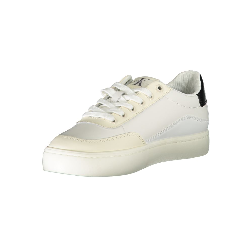 White Polyurethane Women Sneaker - ventzia