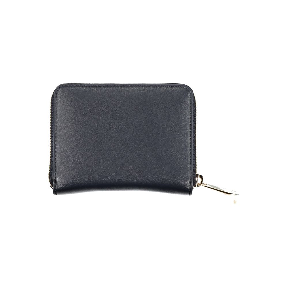 Blue Polyurethane Women Wallet - ventzia