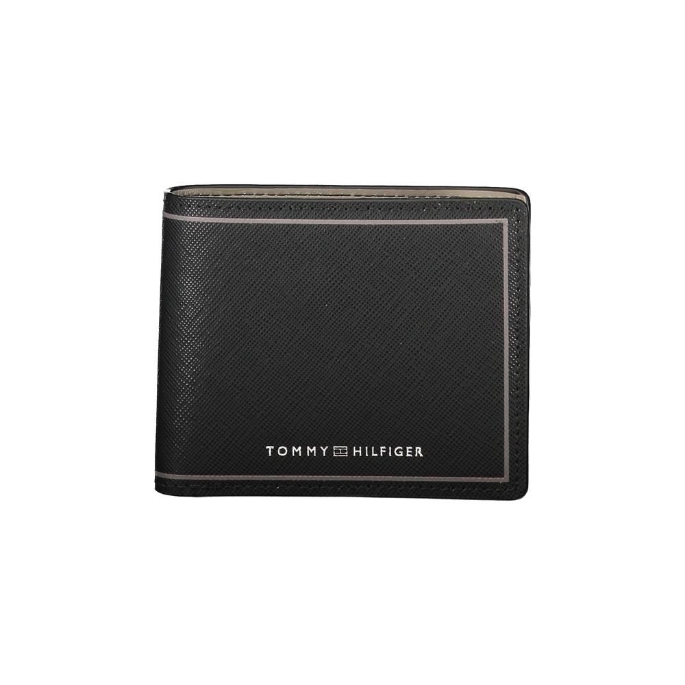Black Leather Double Card Wallet - ventzia
