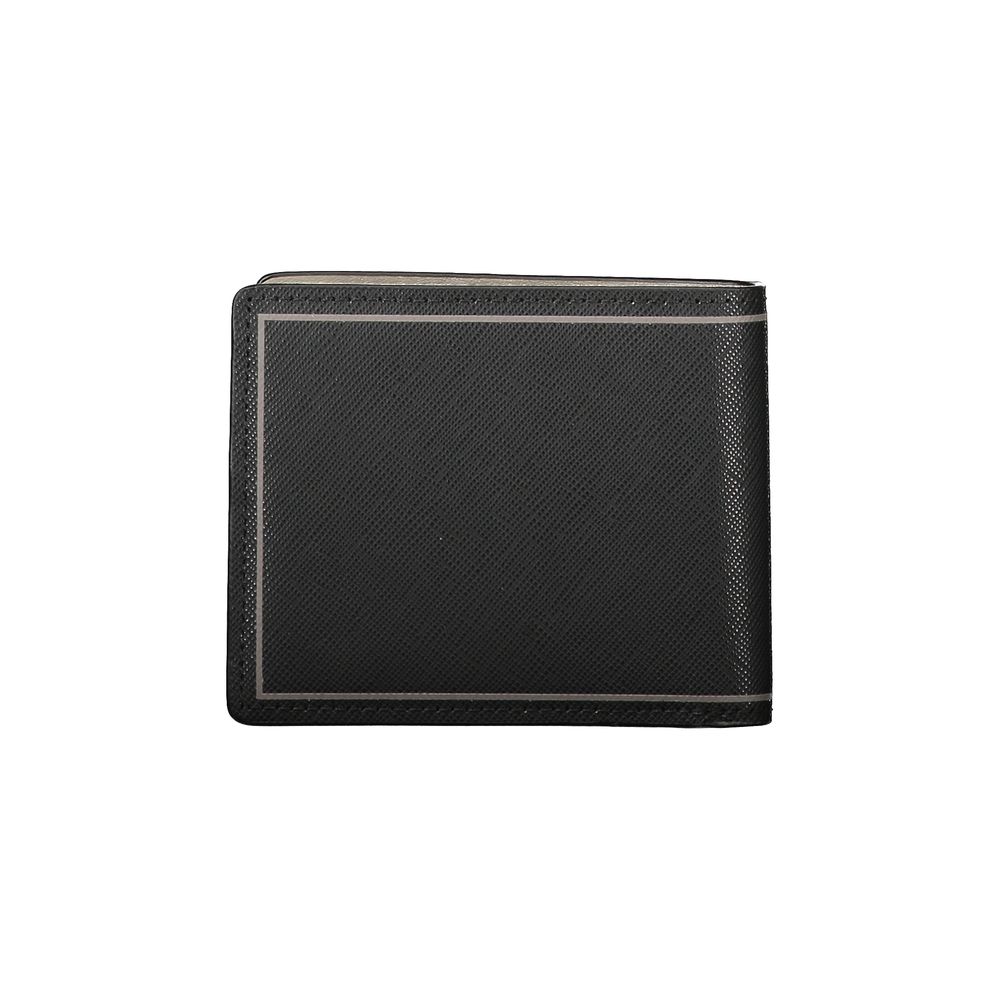 Black Leather Double Card Wallet - ventzia