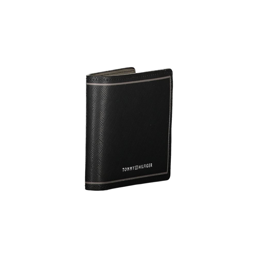 Black Leather Double Card Wallet - ventzia