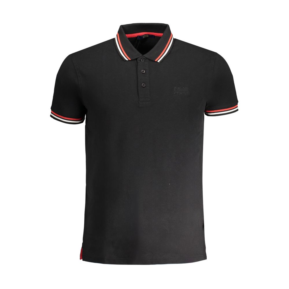 Black Cotton Men Polo Shirt - ventzia