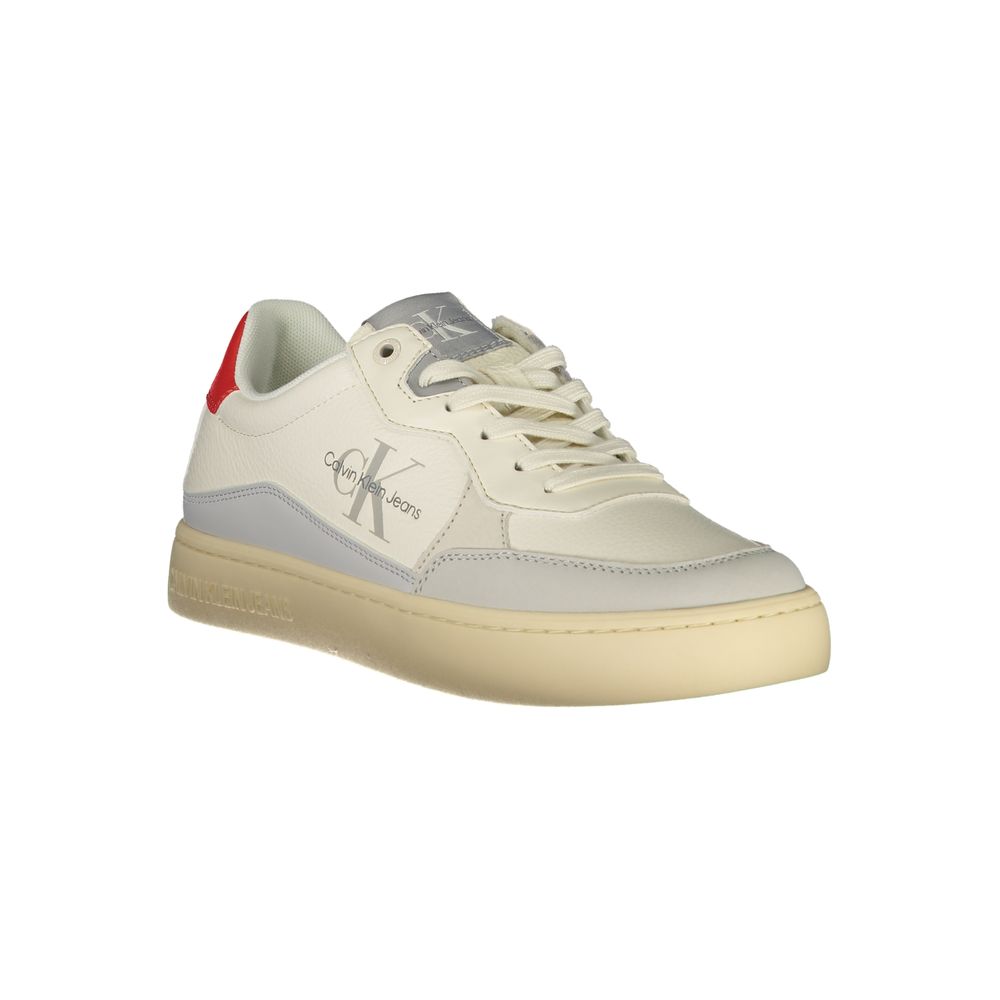 White Polyurethane Men Sneaker - ventzia