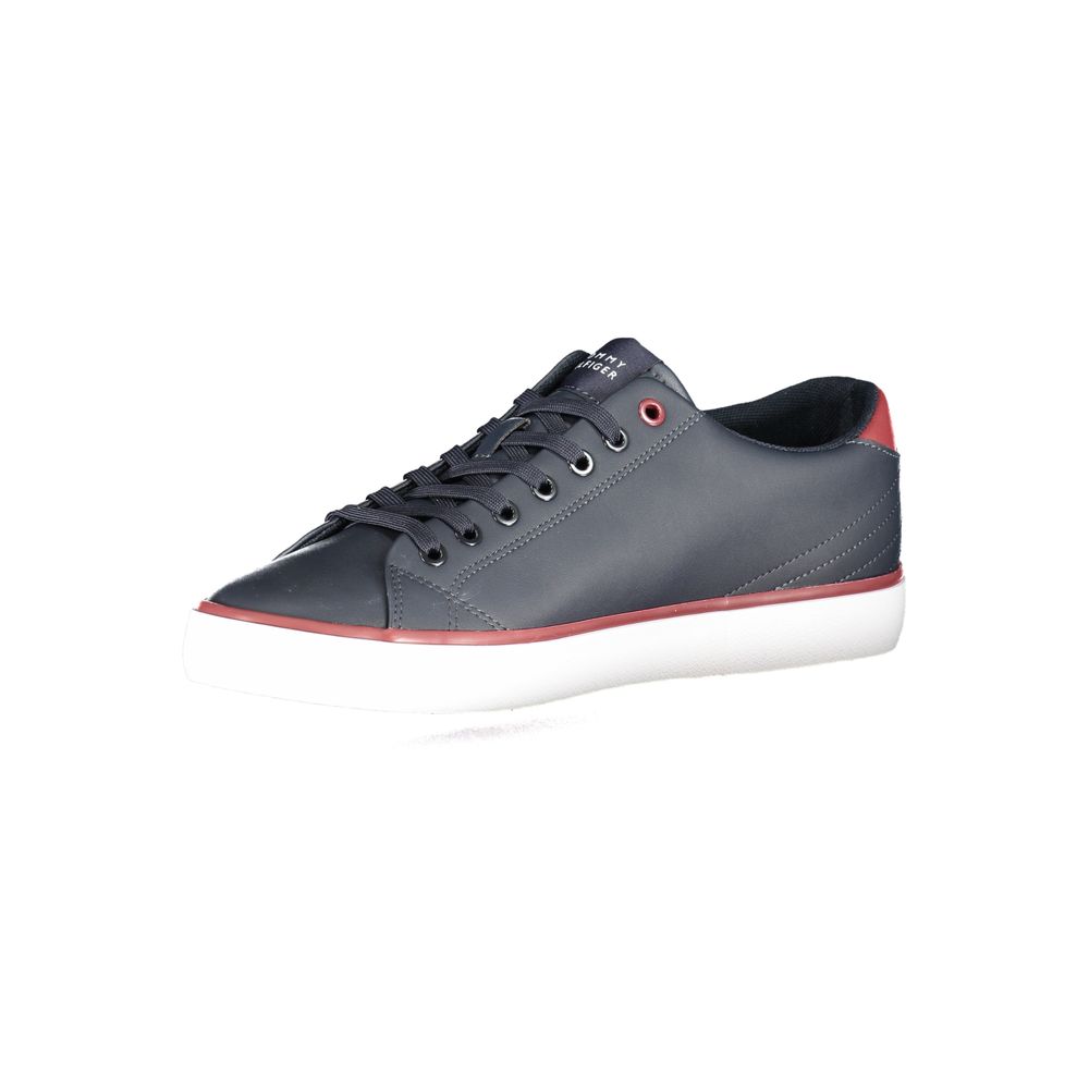 Blue Polyurethane Men Sneaker