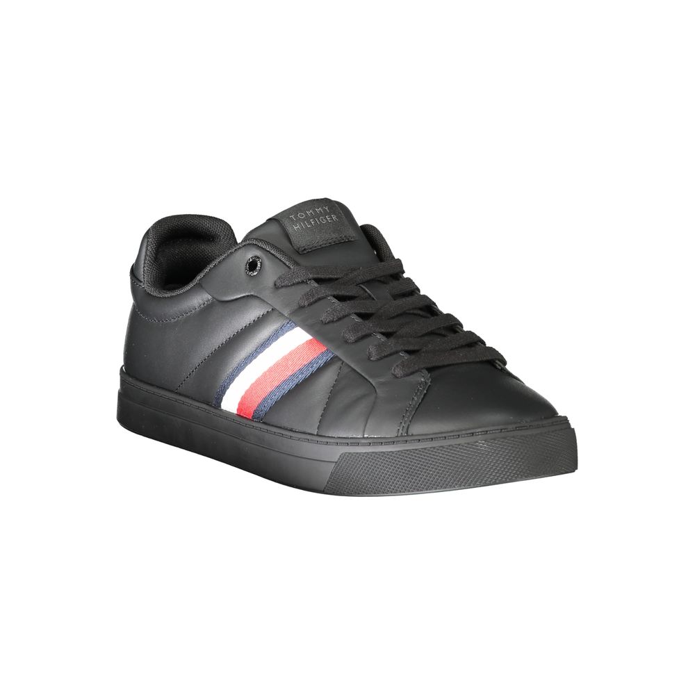 Black Leather Men Sneaker - ventzia