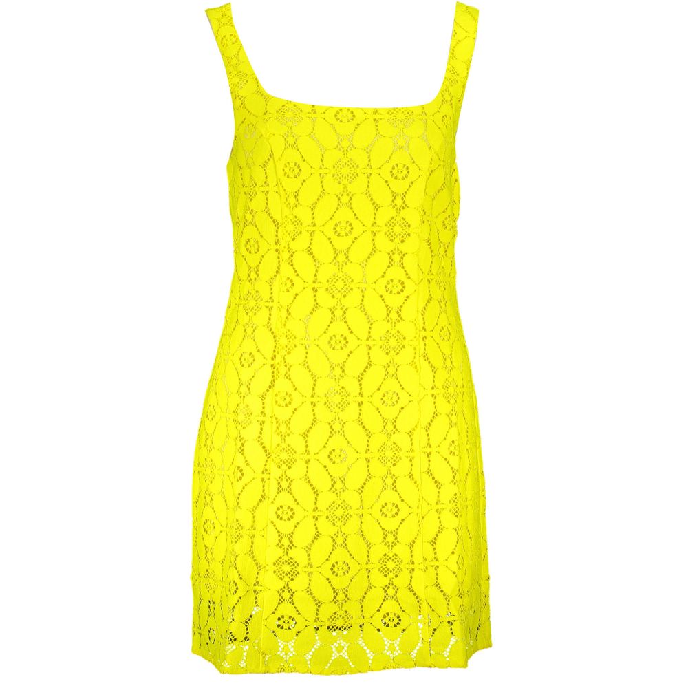 Yellow Polyester Women Sleeveless Dress - ventzia