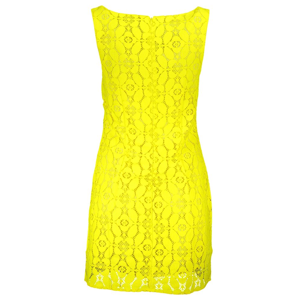 Yellow Polyester Women Sleeveless Dress - ventzia