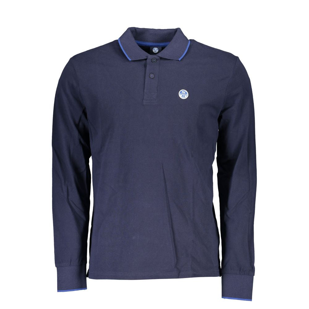 Blue Cotton Men Polo Shirt - ventzia