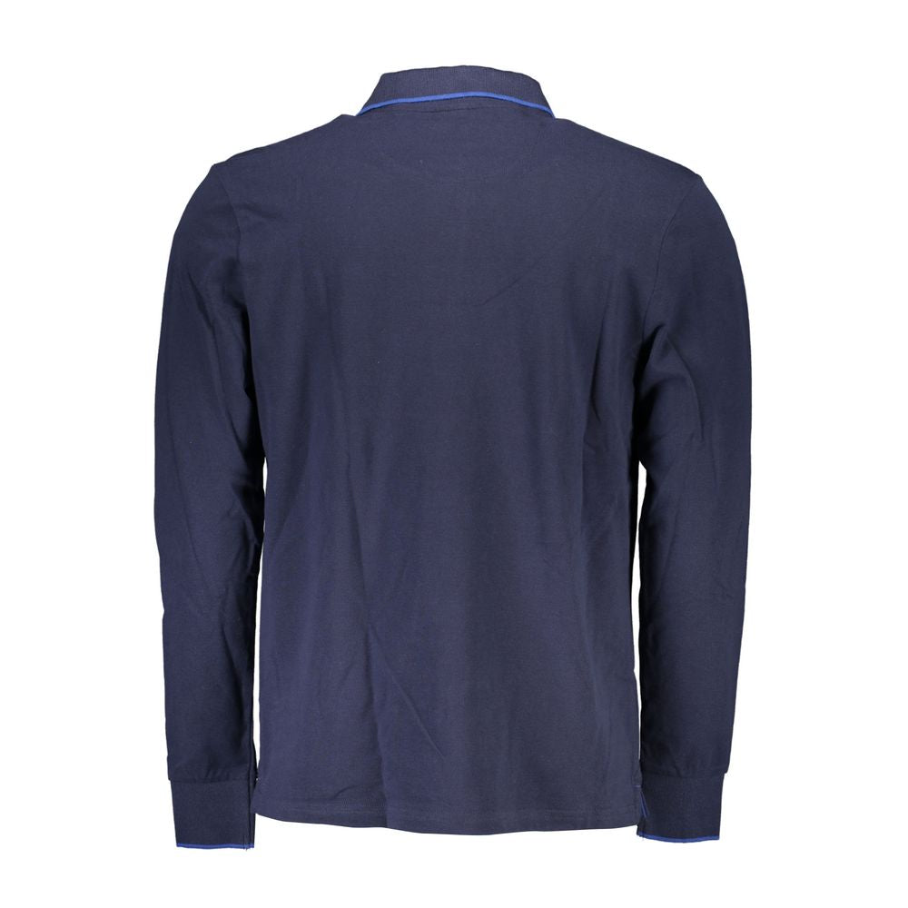 Blue Cotton Men Polo Shirt - ventzia