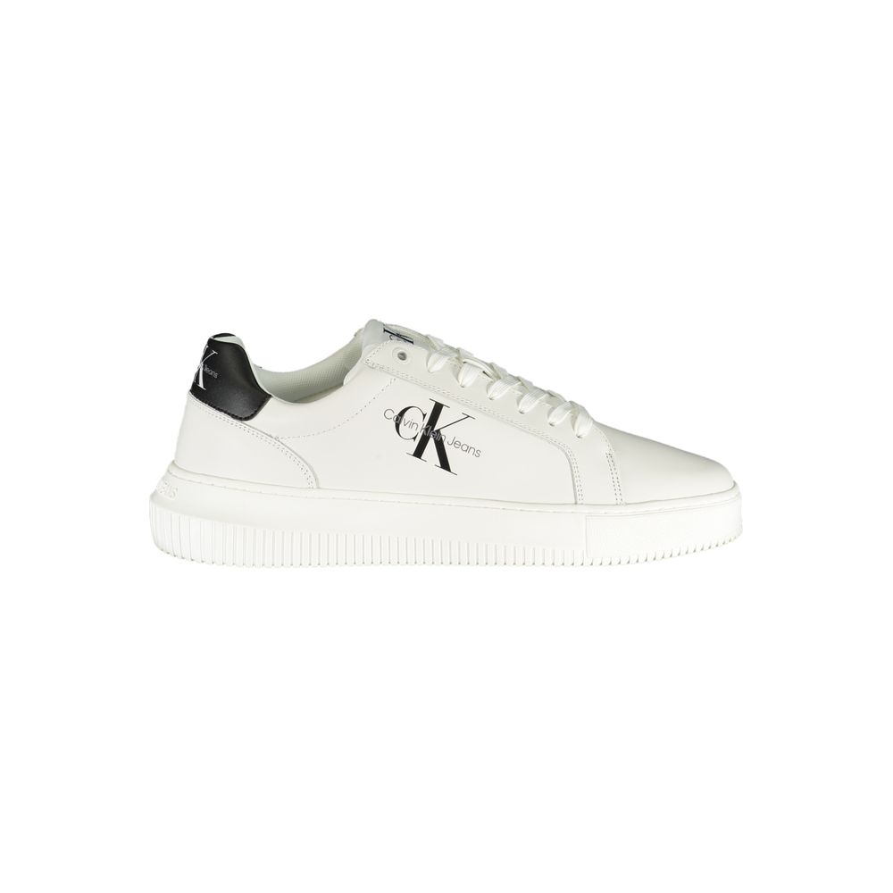 Sophisticated White Lace-Up Sneakers - ventzia
