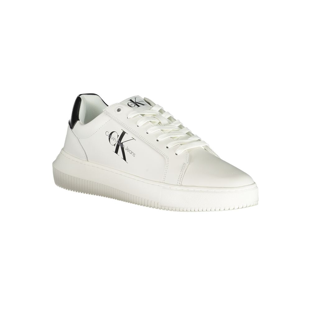 Sophisticated White Lace-Up Sneakers - ventzia