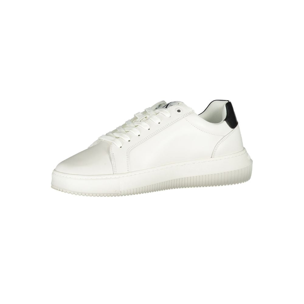 Sophisticated White Lace-Up Sneakers - ventzia