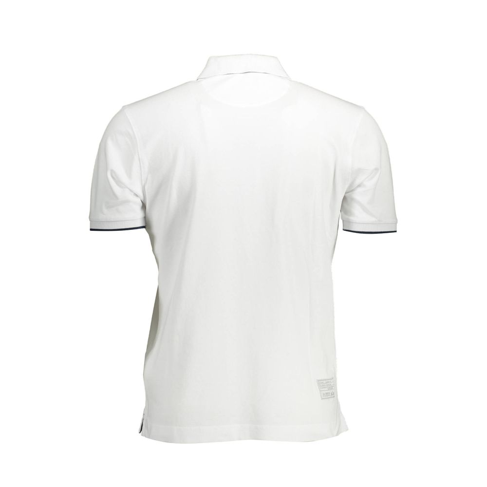 White Cotton Men Polo Shirt - ventzia