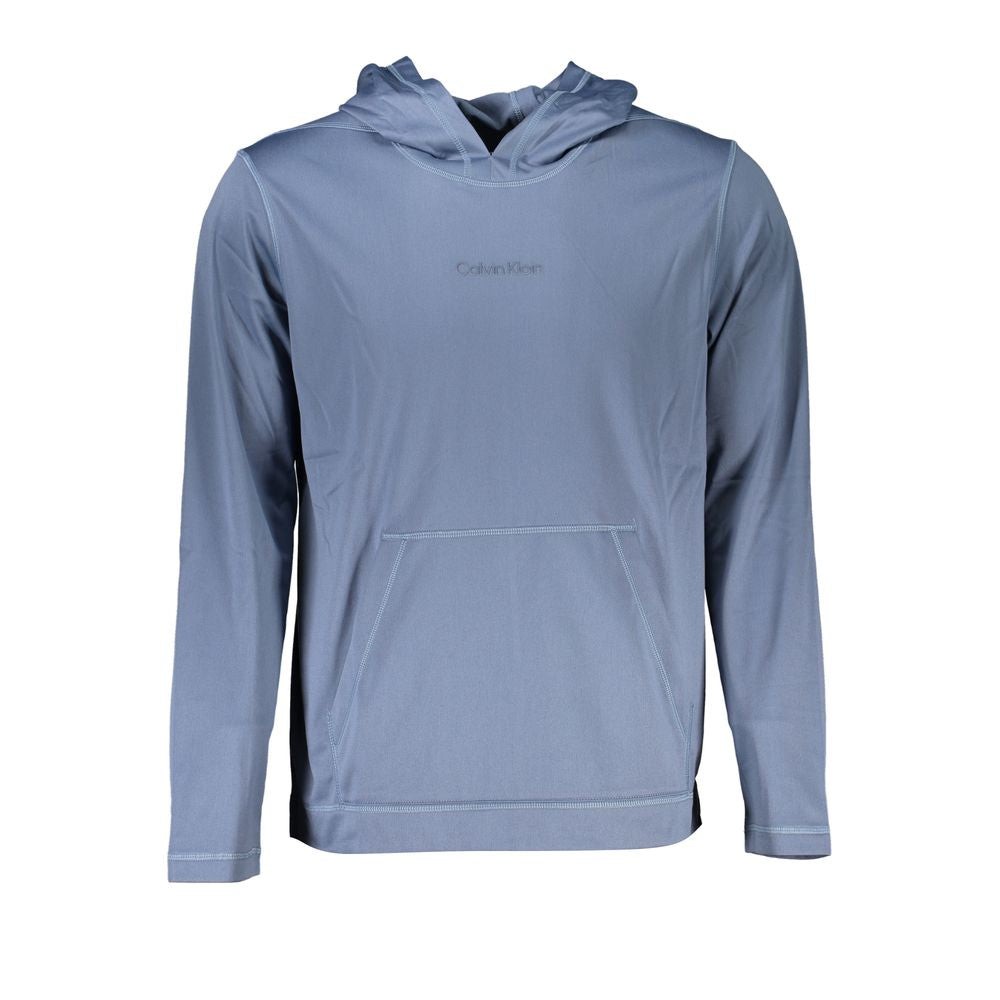 Blue Polyester Men's Hooded Sweater - ventzia