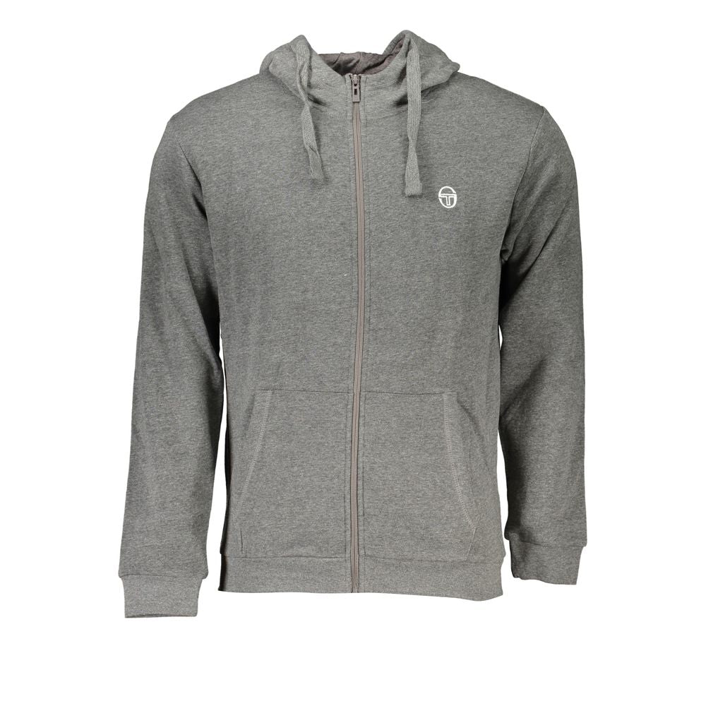 Grigio Cotton Men's Hooded Sweatshirt - ventzia