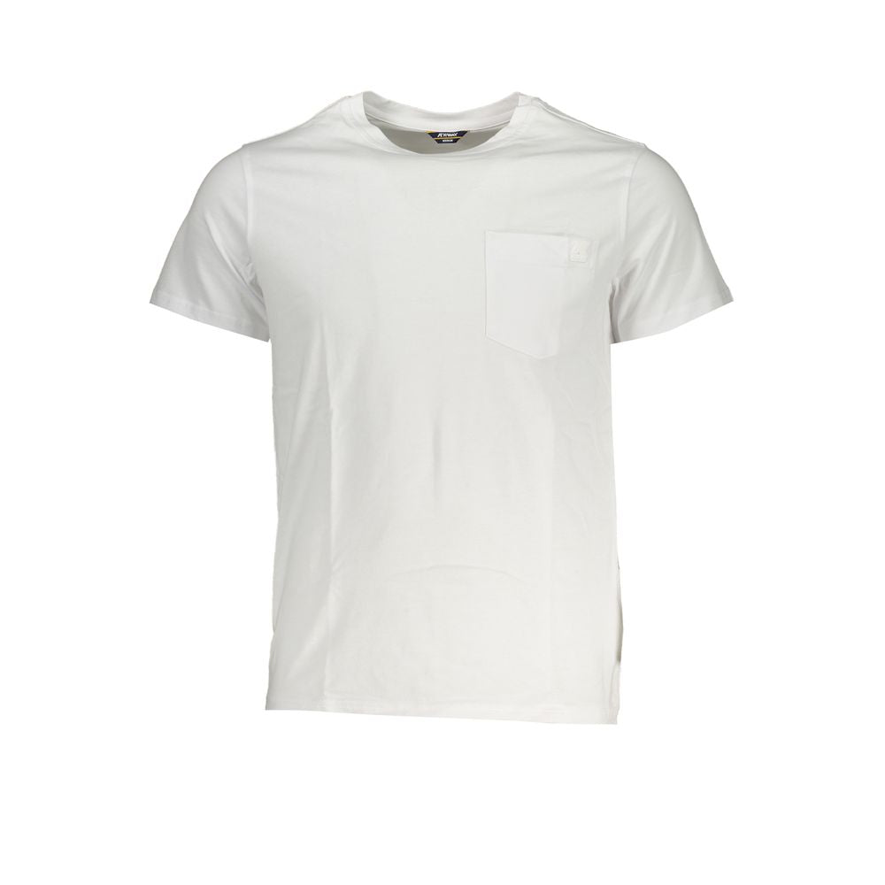 Elegant White Cotton T-Shirt with Pocket Detail - ventzia