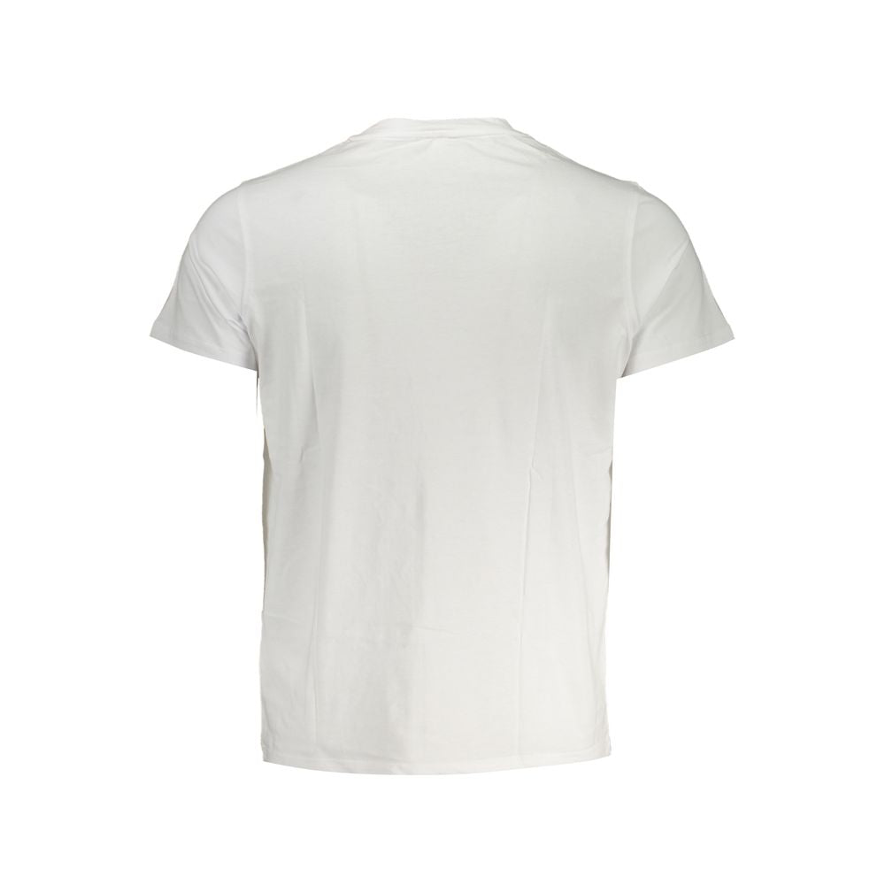 Elegant White Cotton T-Shirt with Pocket Detail - ventzia